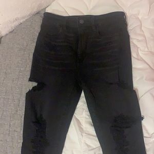Distressed American Eagle Black Skinny Jeans | Size 2 | Great condition
